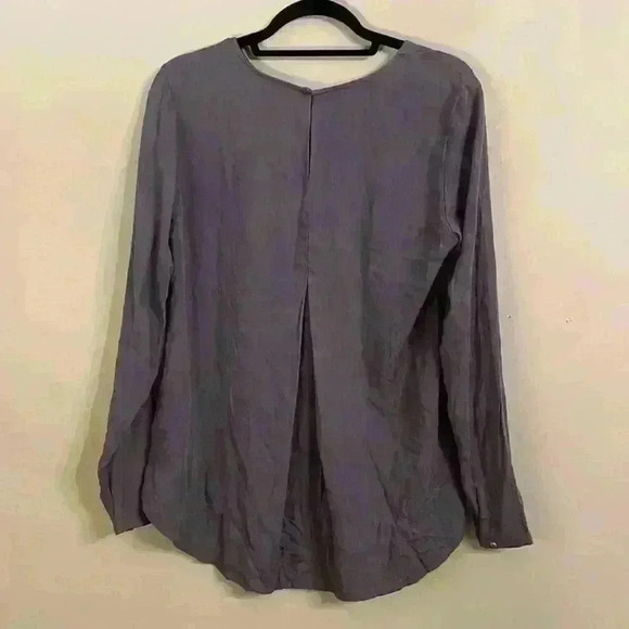 Wild South New Zealand Viscose Gray Textured Long Sleeve Blouse Size 8 - Picture 5 of 11